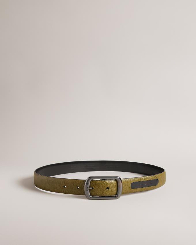 Ceinture Ted Baker Contrast Detail Leather Vert Foncé Homme | DMY-50738210